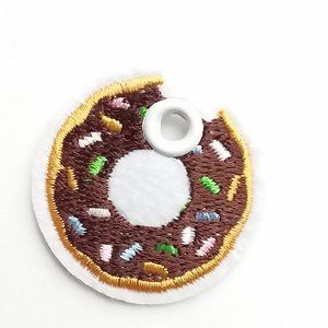 4/$20 donut shoe charm brown glazed donut roller skate shoelace accessory